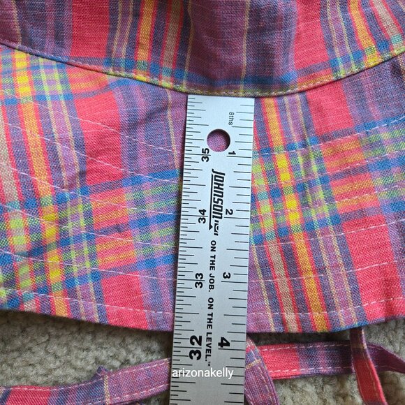 NWT J. Crew Madras Linen Bucket Hat With Ties main image 6